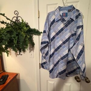 Men's Blue Plaid Shirt